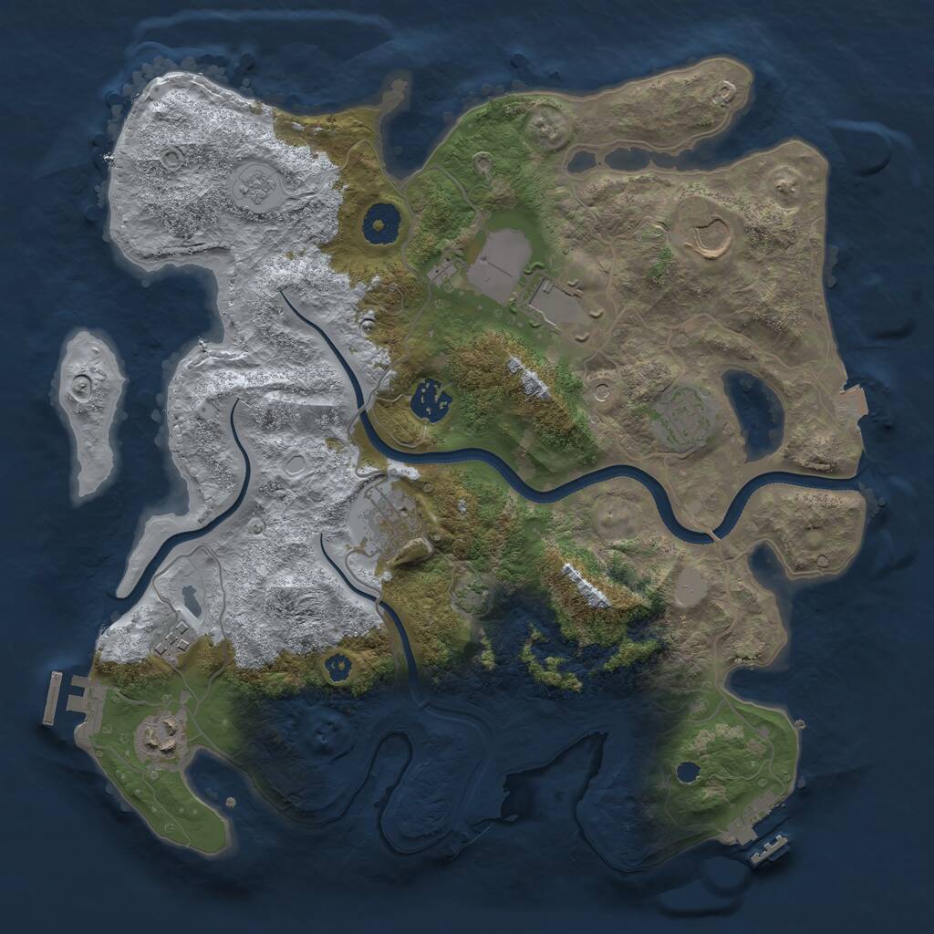 Rust Map: Procedural Map, Size: 3500, Seed: 525252, 13 Monuments