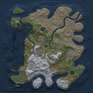 Thumbnail Rust Map: Procedural Map, Size: 3500, Seed: 1686533446, 14 Monuments