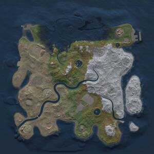 Thumbnail Rust Map: Procedural Map, Size: 3500, Seed: 1265058558, 14 Monuments