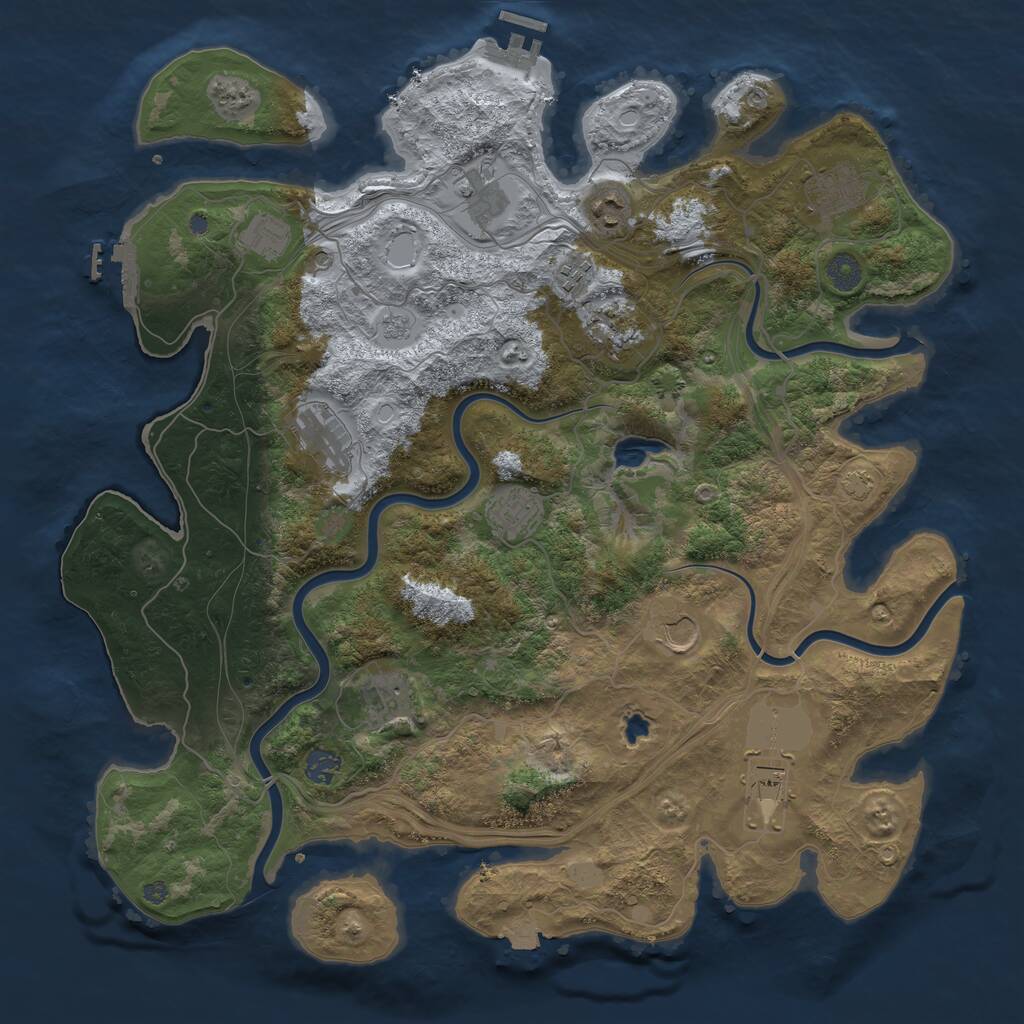 Rust Map: Procedural Map, Size: 4250, Seed: 843512480, 19 Monuments