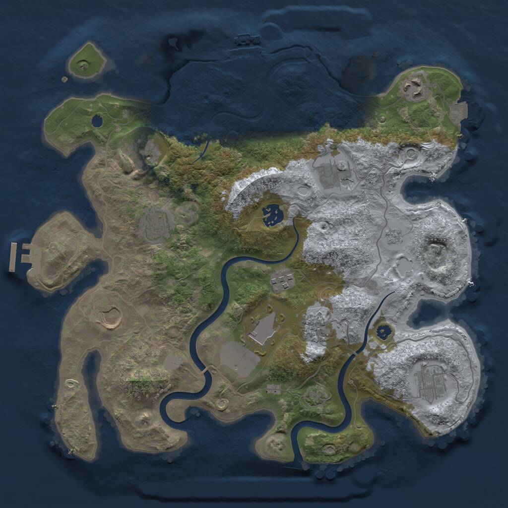 Rust Map: Procedural Map, Size: 3500, Seed: 1730058098, 16 Monuments