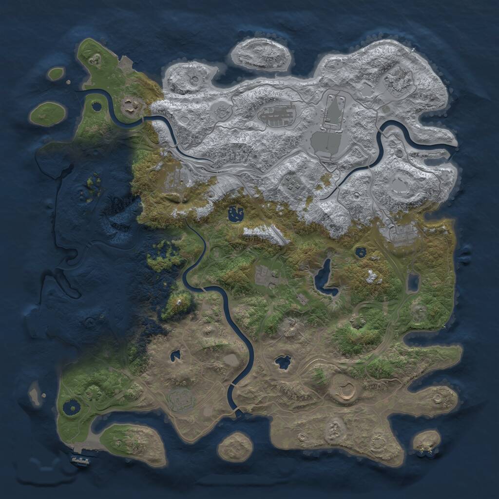 Rust Map: Procedural Map, Size: 4500, Seed: 2706689, 17 Monuments