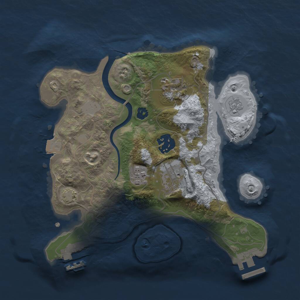 Rust Map: Procedural Map, Size: 2500, Seed: 282862726, 9 Monuments