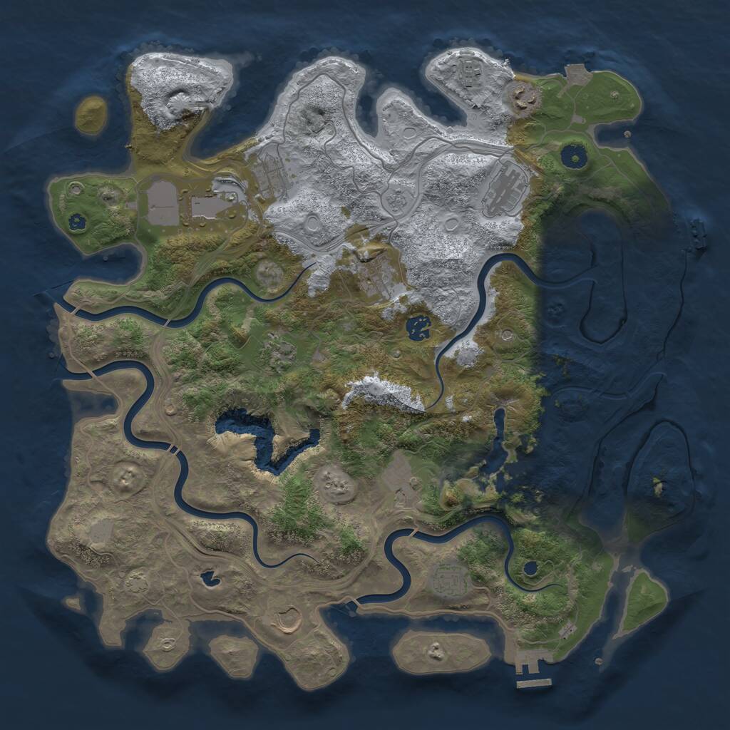 Rust Map: Procedural Map, Size: 4250, Seed: 175695122, 17 Monuments