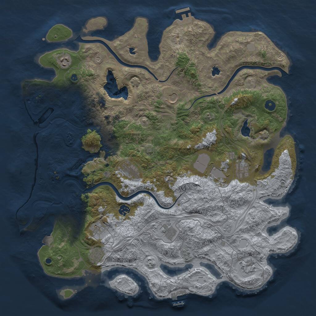 Rust Map: Procedural Map, Size: 4500, Seed: 25770889, 17 Monuments