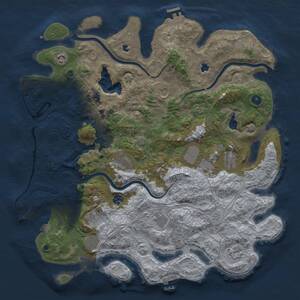 Thumbnail Rust Map: Procedural Map, Size: 4500, Seed: 25770889, 17 Monuments