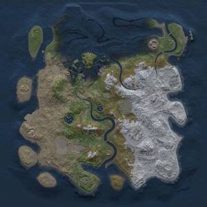 Thumbnail Rust Map: Procedural Map, Size: 3500, Seed: 128428158, 13 Monuments