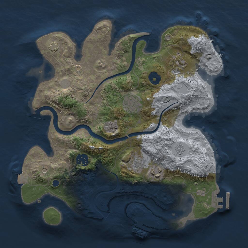 Rust Map: Procedural Map, Size: 3000, Seed: 456576323, 12 Monuments