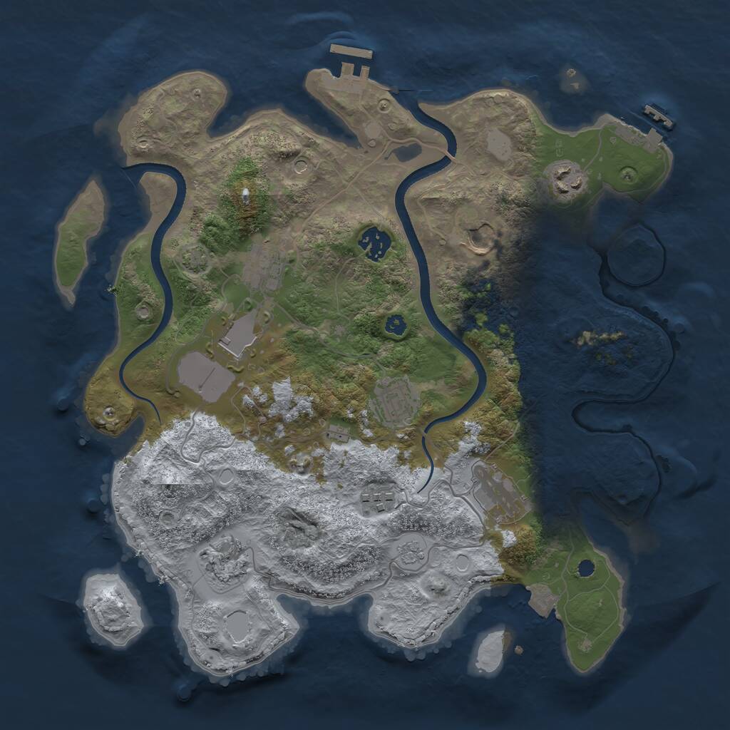 Rust Map: Procedural Map, Size: 3500, Seed: 566507175, 15 Monuments