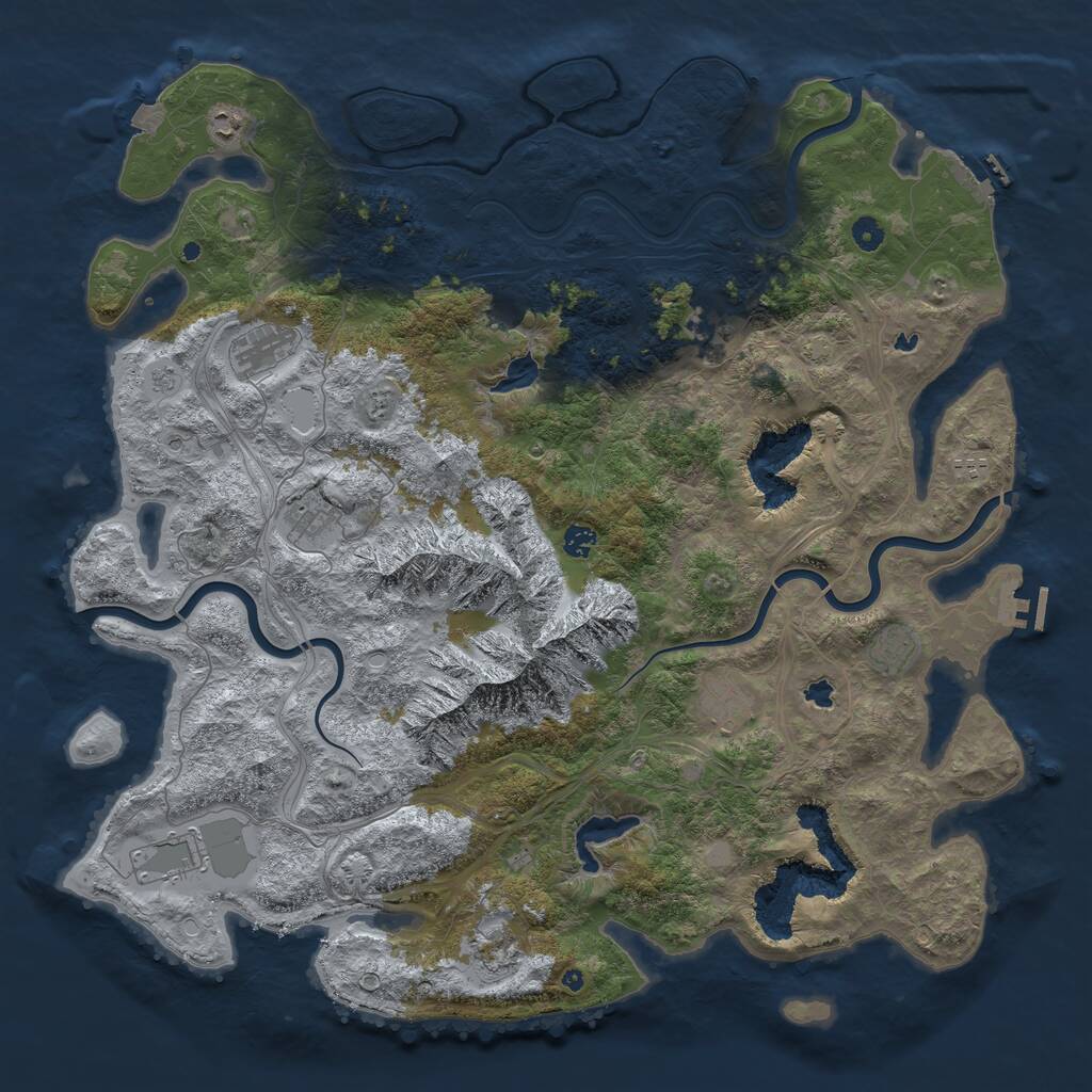Rust Map: Procedural Map, Size: 5000, Seed: 24261112, 16 Monuments