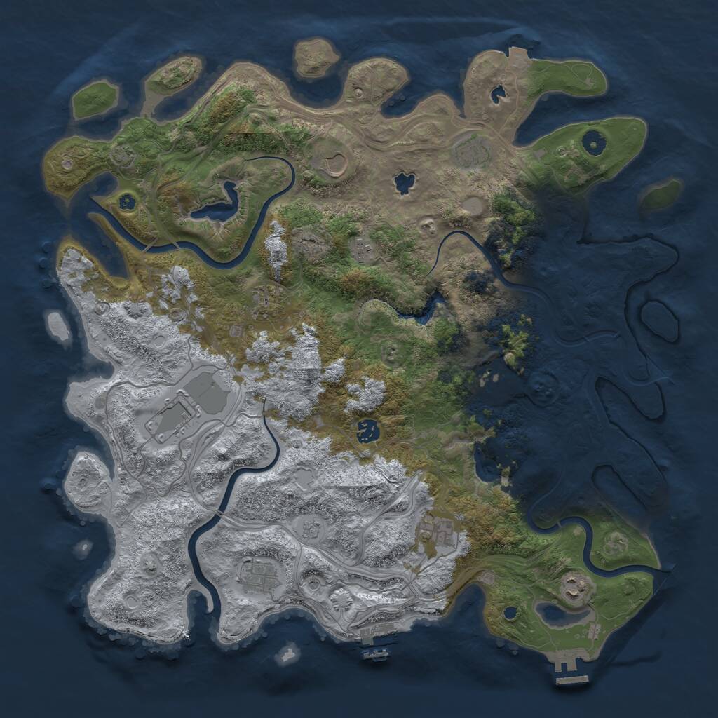 Rust Map: Procedural Map, Size: 4500, Seed: 1543330806, 16 Monuments
