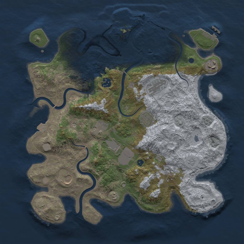 Rust Map: Procedural Map, Size: 3750, Seed: 581768179, 15 Monuments