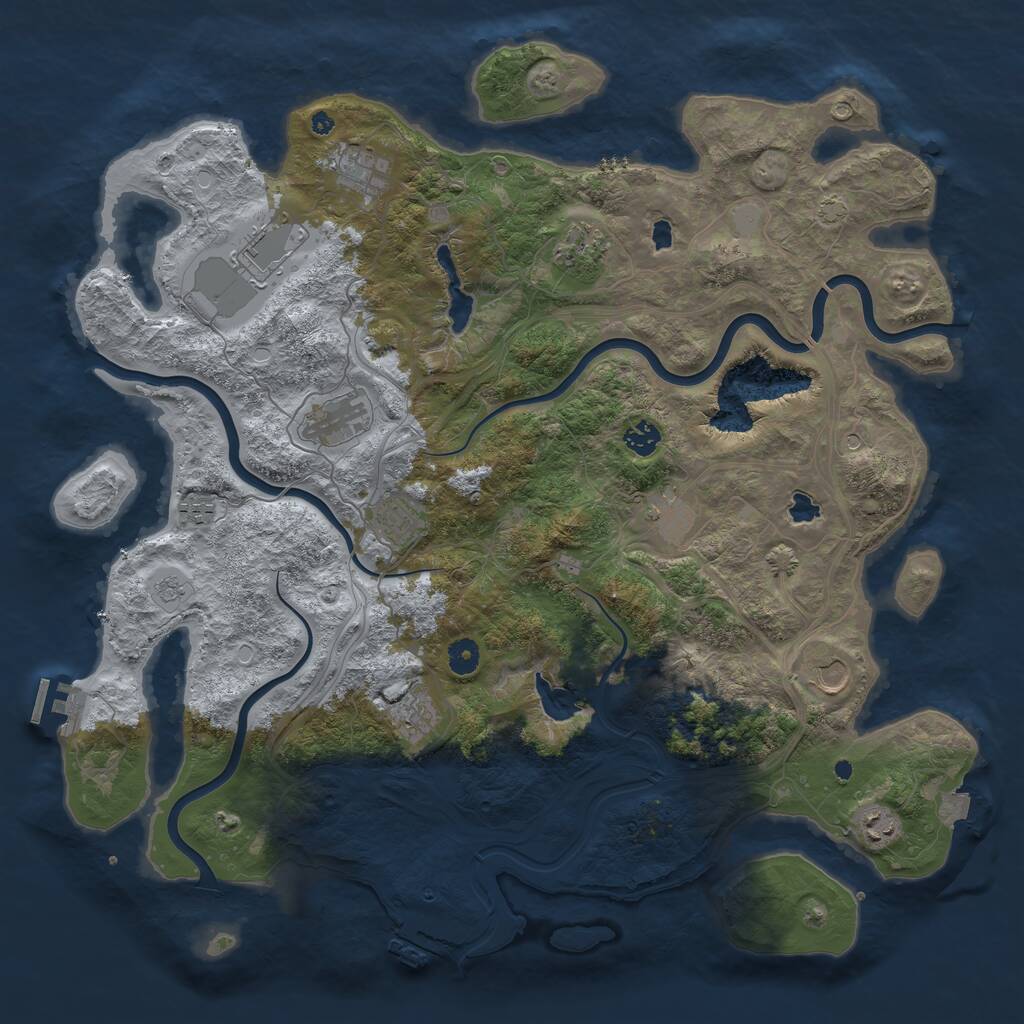 Rust Map: Procedural Map, Size: 4500, Seed: 229213282, 17 Monuments