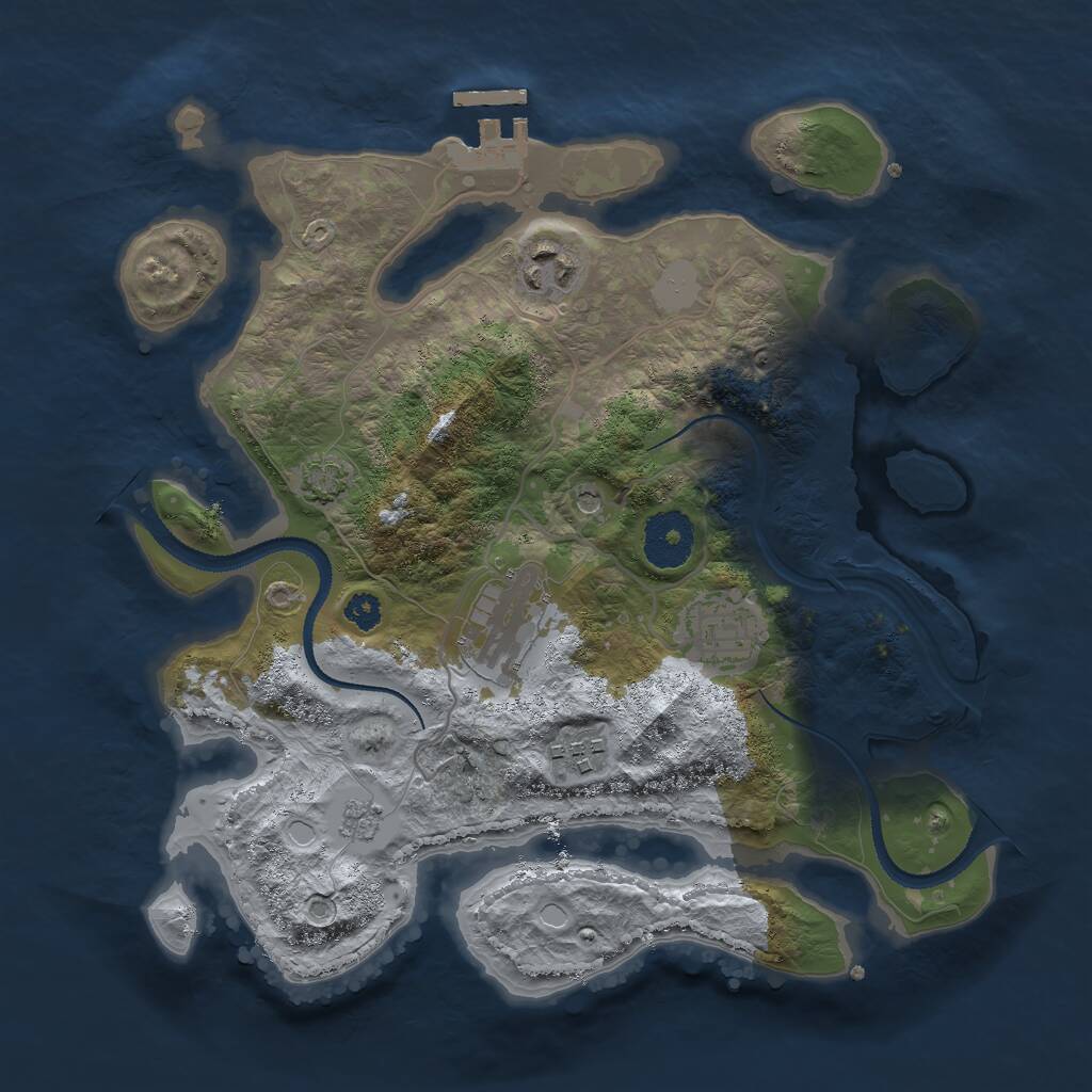 Rust Map: Procedural Map, Size: 3000, Seed: 1520354367, 9 Monuments