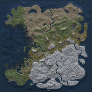 Thumbnail Rust Map: Procedural Map, Size: 6000, Seed: 847362915, 17 Monuments