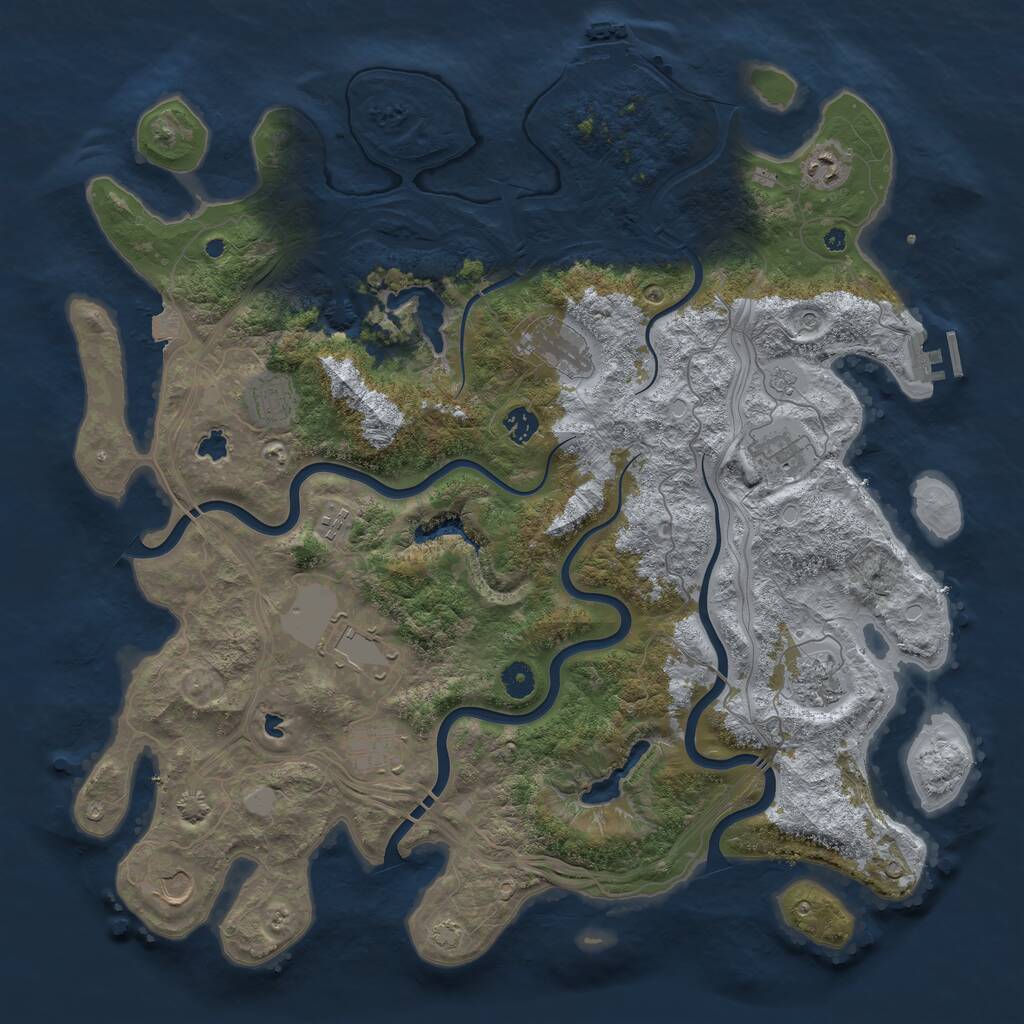 Rust Map: Procedural Map, Size: 4500, Seed: 1272432216, 16 Monuments