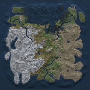 Thumbnail Rust Map: Procedural Map, Size: 4500, Seed: 877593, 16 Monuments