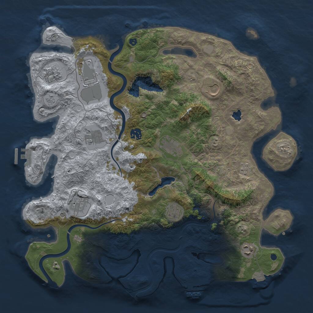 Rust Map: Procedural Map, Size: 4000, Seed: 2083549717, 16 Monuments