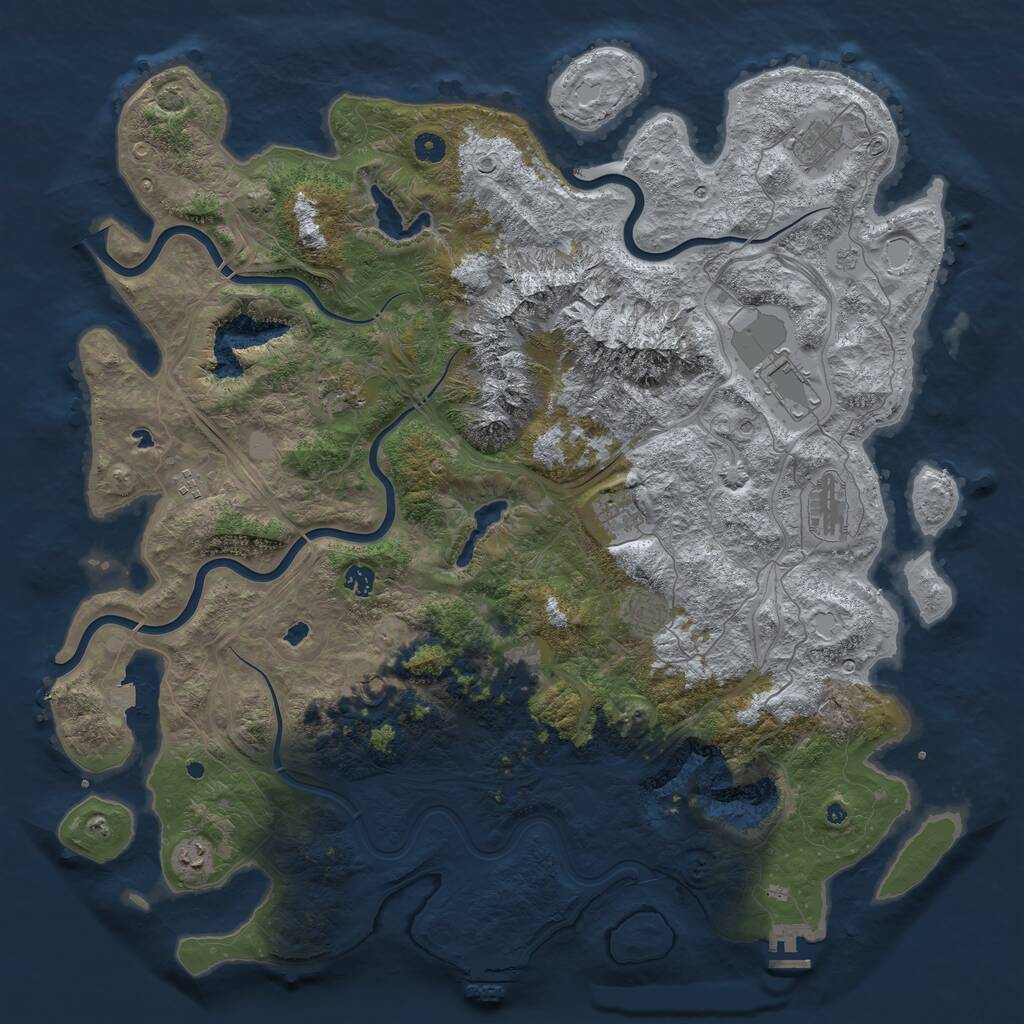 Rust Map: Procedural Map, Size: 5000, Seed: 13567, 17 Monuments