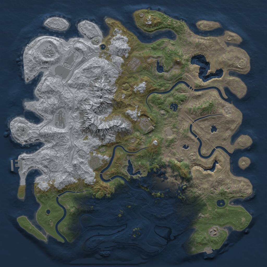 Rust Map: Procedural Map, Size: 5000, Seed: 1489776544, 16 Monuments