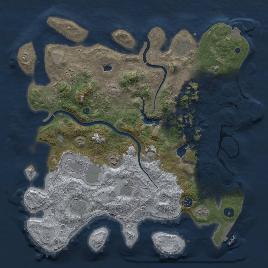 Rust Map: Procedural Map, Size: 4000, Seed: 1818453211, 15 Monuments