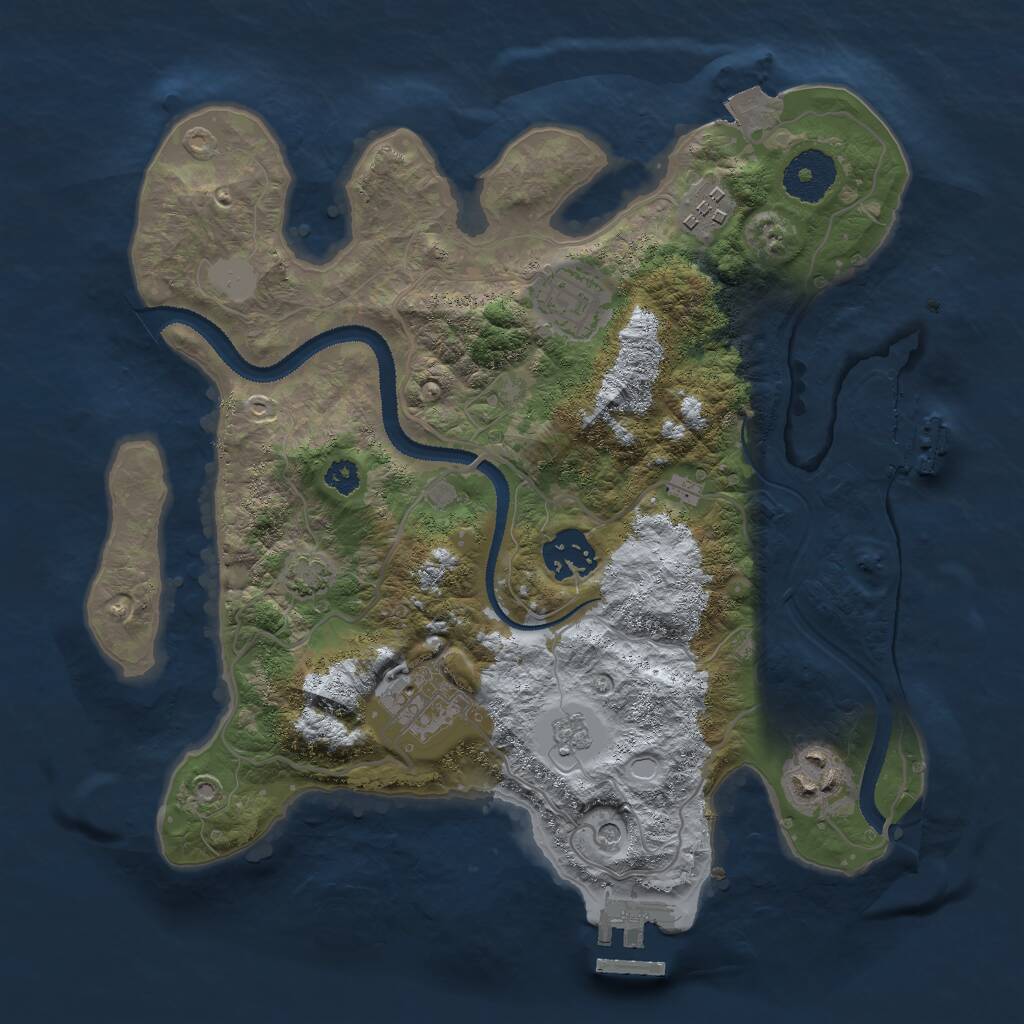 Rust Map: Procedural Map, Size: 3000, Seed: 271242643, 11 Monuments