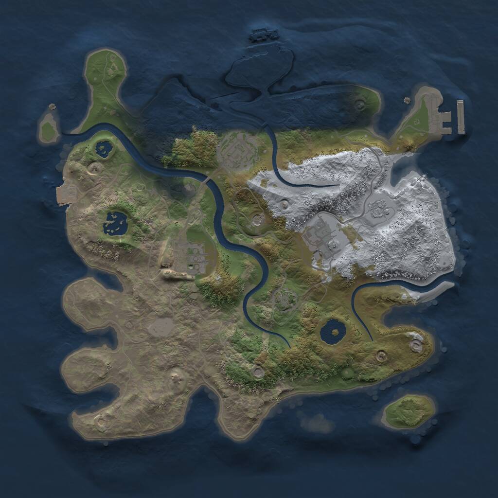 Rust Map: Procedural Map, Size: 3000, Seed: 1594927801, 10 Monuments