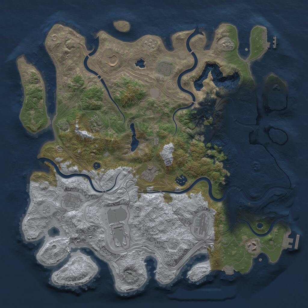 Rust Map: Procedural Map, Size: 4250, Seed: 1687823084, 17 Monuments