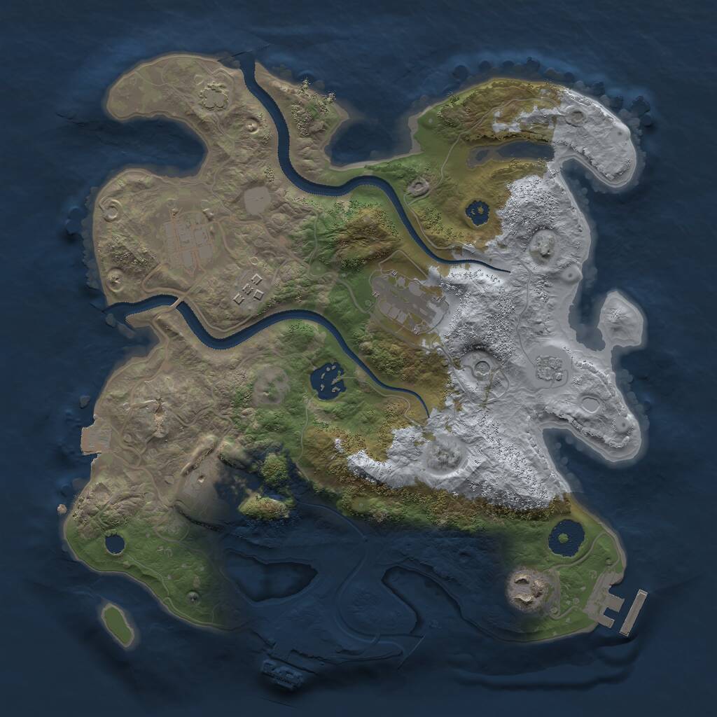 Rust Map: Procedural Map, Size: 3000, Seed: 78905636, 12 Monuments