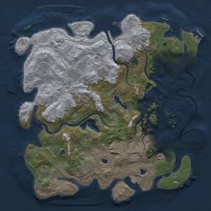 Thumbnail Rust Map: Procedural Map, Size: 4500, Seed: 1265881516, 15 Monuments