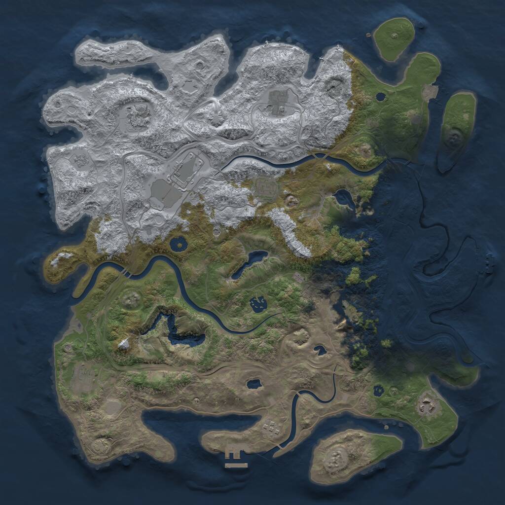 Rust Map: Procedural Map, Size: 4500, Seed: 400511790, 15 Monuments