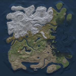 Thumbnail Rust Map: Procedural Map, Size: 4500, Seed: 400511790, 15 Monuments