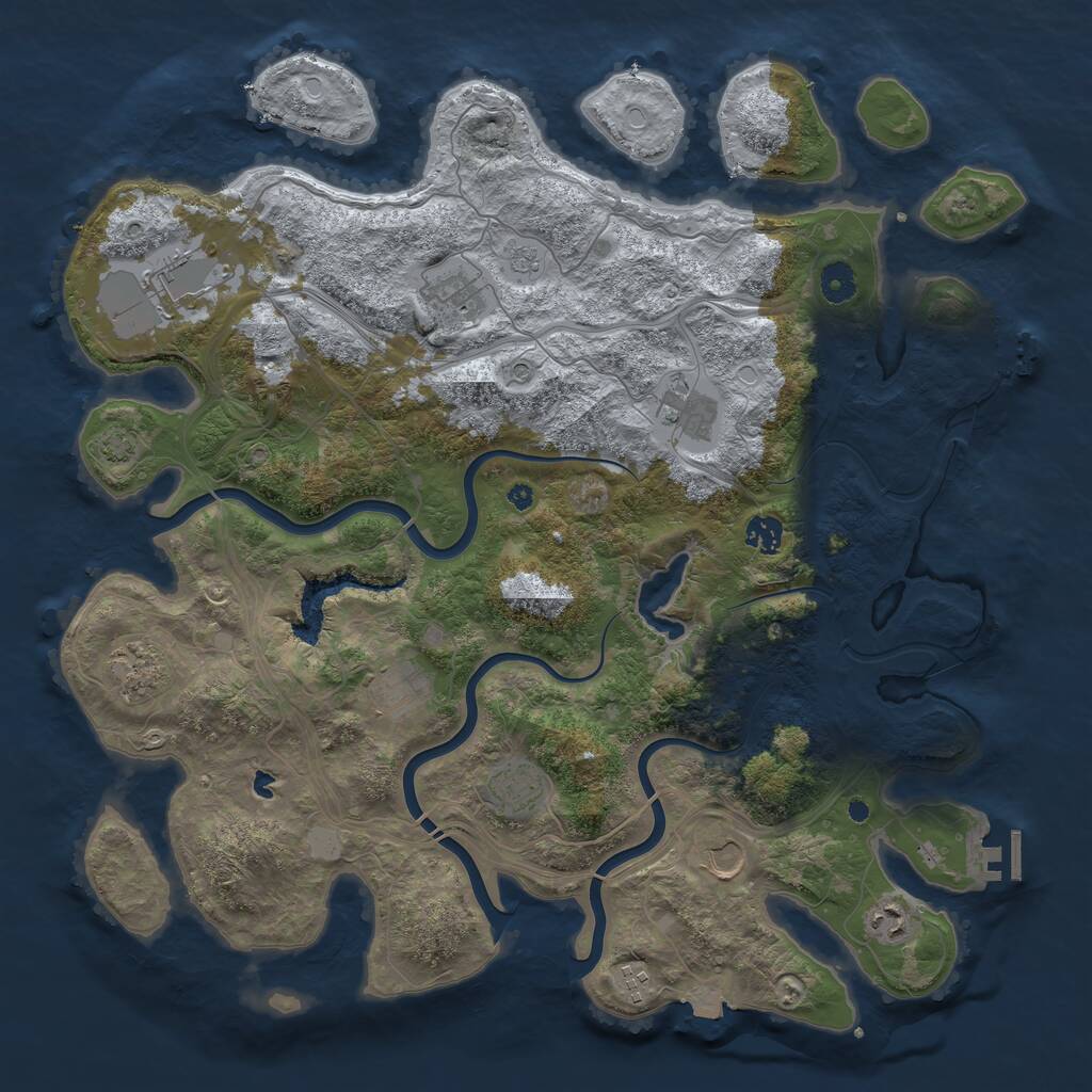 Rust Map: Procedural Map, Size: 4300, Seed: 1675078459, 16 Monuments