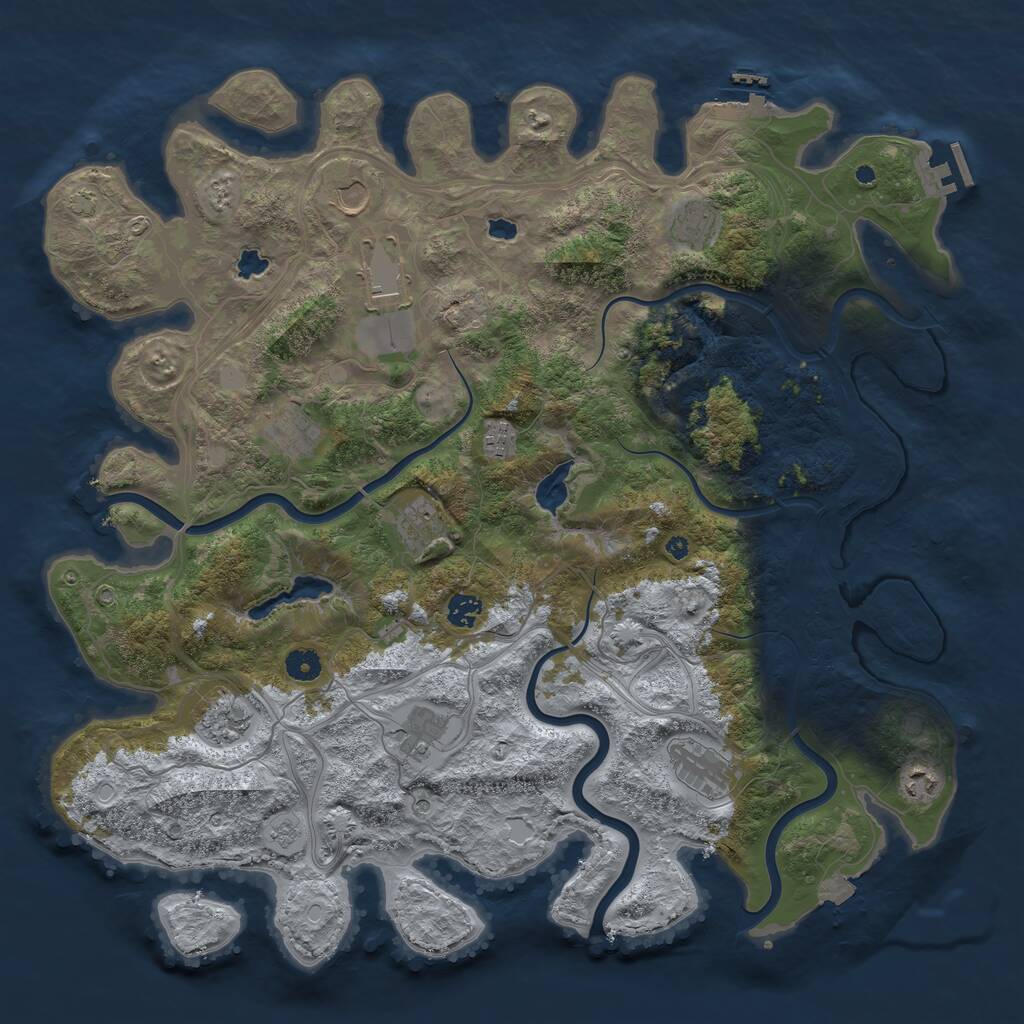 Rust Map: Procedural Map, Size: 4500, Seed: 286172492, 17 Monuments