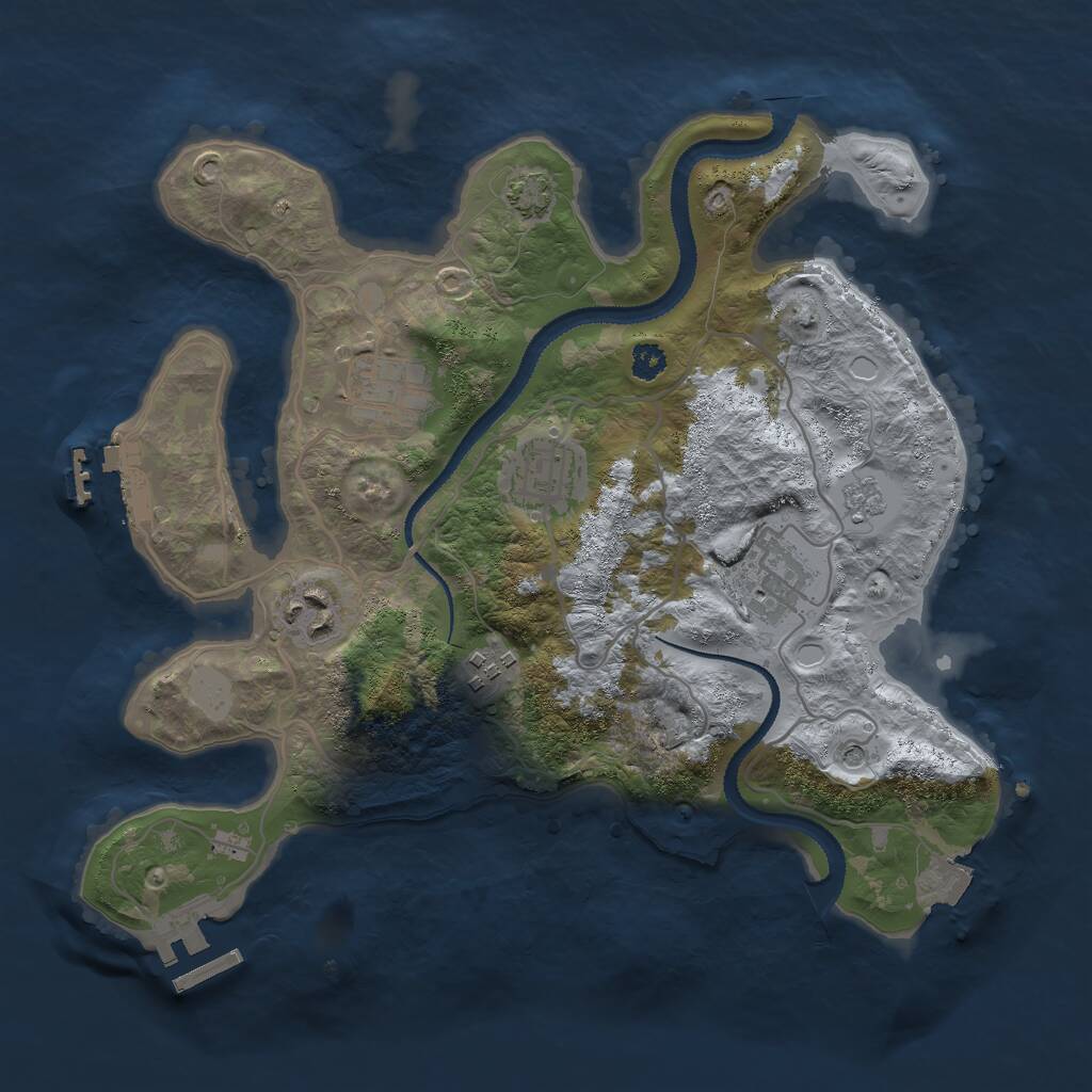Rust Map: Procedural Map, Size: 3000, Seed: 2066905970, 11 Monuments