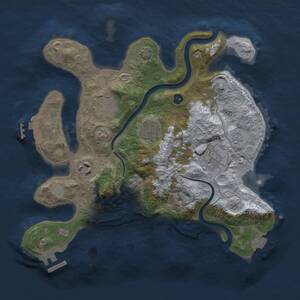 Thumbnail Rust Map: Procedural Map, Size: 3000, Seed: 2066905970, 11 Monuments
