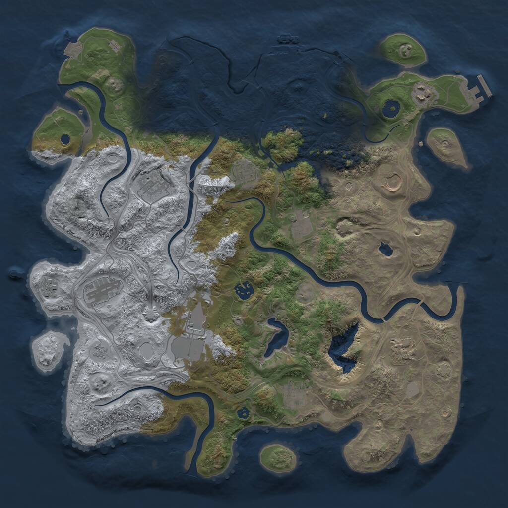 Rust Map: Procedural Map, Size: 4250, Seed: 224551860, 17 Monuments