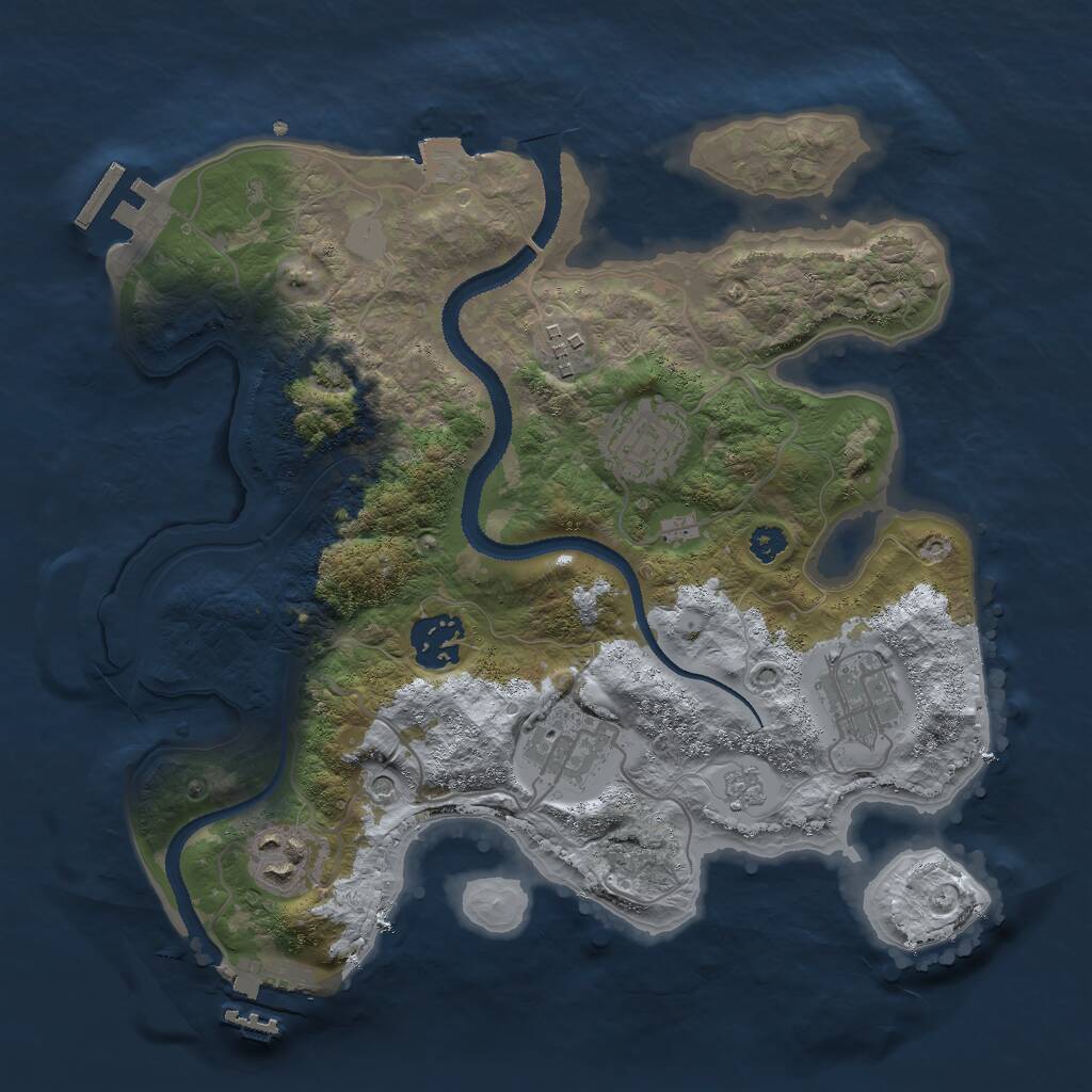 Rust Map: Procedural Map, Size: 3000, Seed: 752149278, 12 Monuments