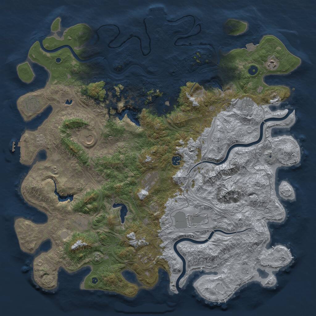 Rust Map: Procedural Map, Size: 5000, Seed: 1021680588, 17 Monuments