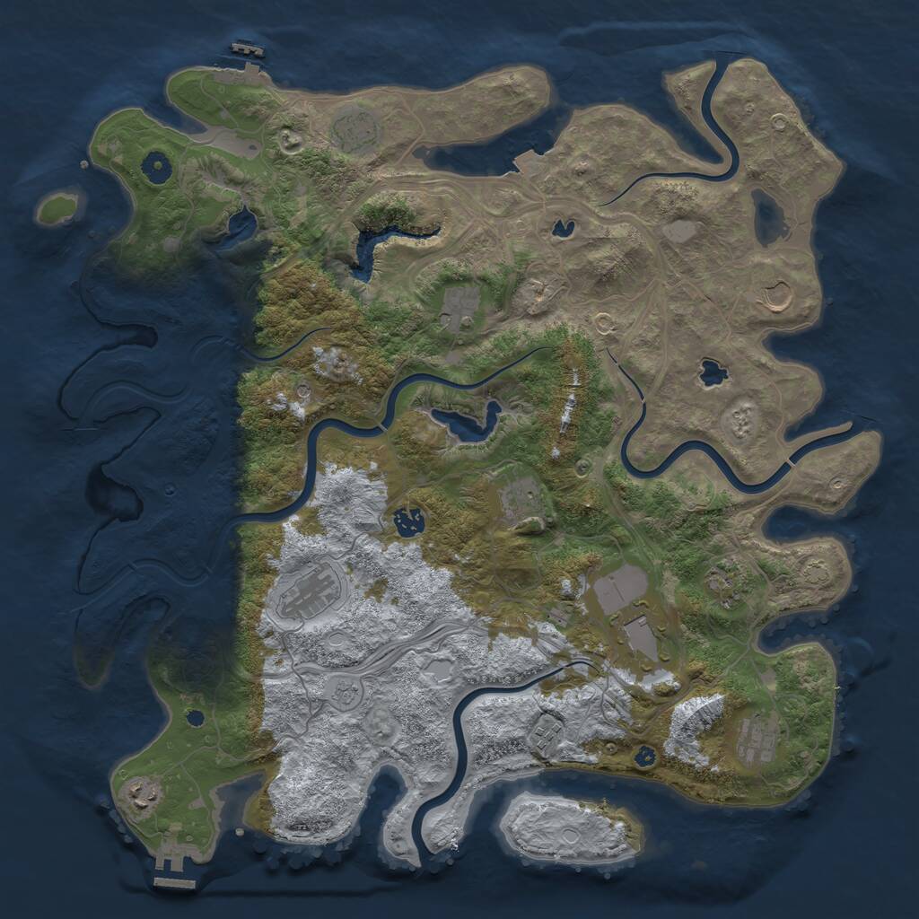 Rust Map: Procedural Map, Size: 4500, Seed: 566, 17 Monuments