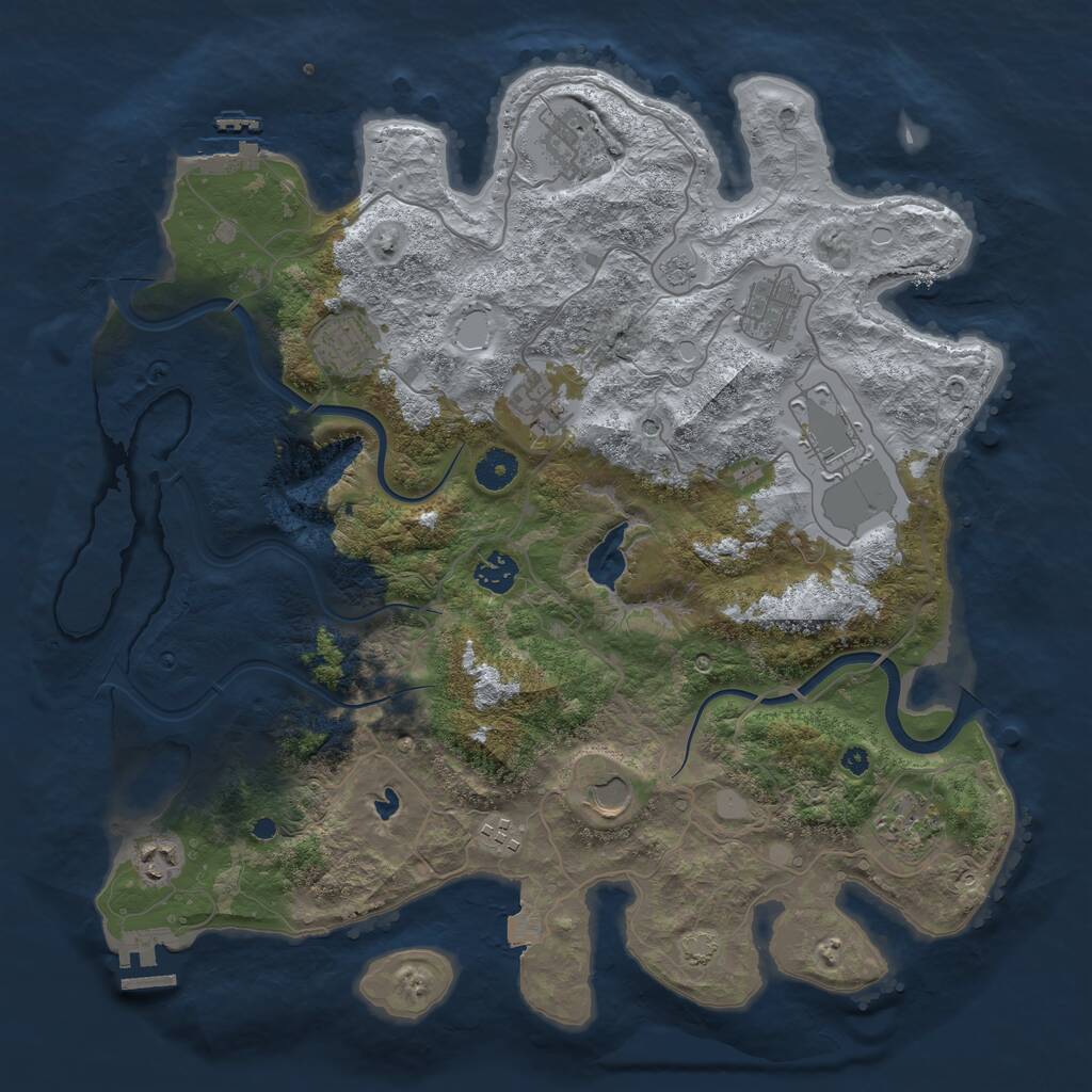 Rust Map: Procedural Map, Size: 4000, Seed: 1837718917, 16 Monuments