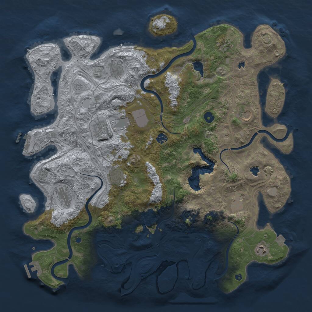 Rust Map: Procedural Map, Size: 4500, Seed: 570032912, 17 Monuments
