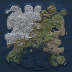 Thumbnail Rust Map: Procedural Map, Size: 4000, Seed: 1835418288, 14 Monuments