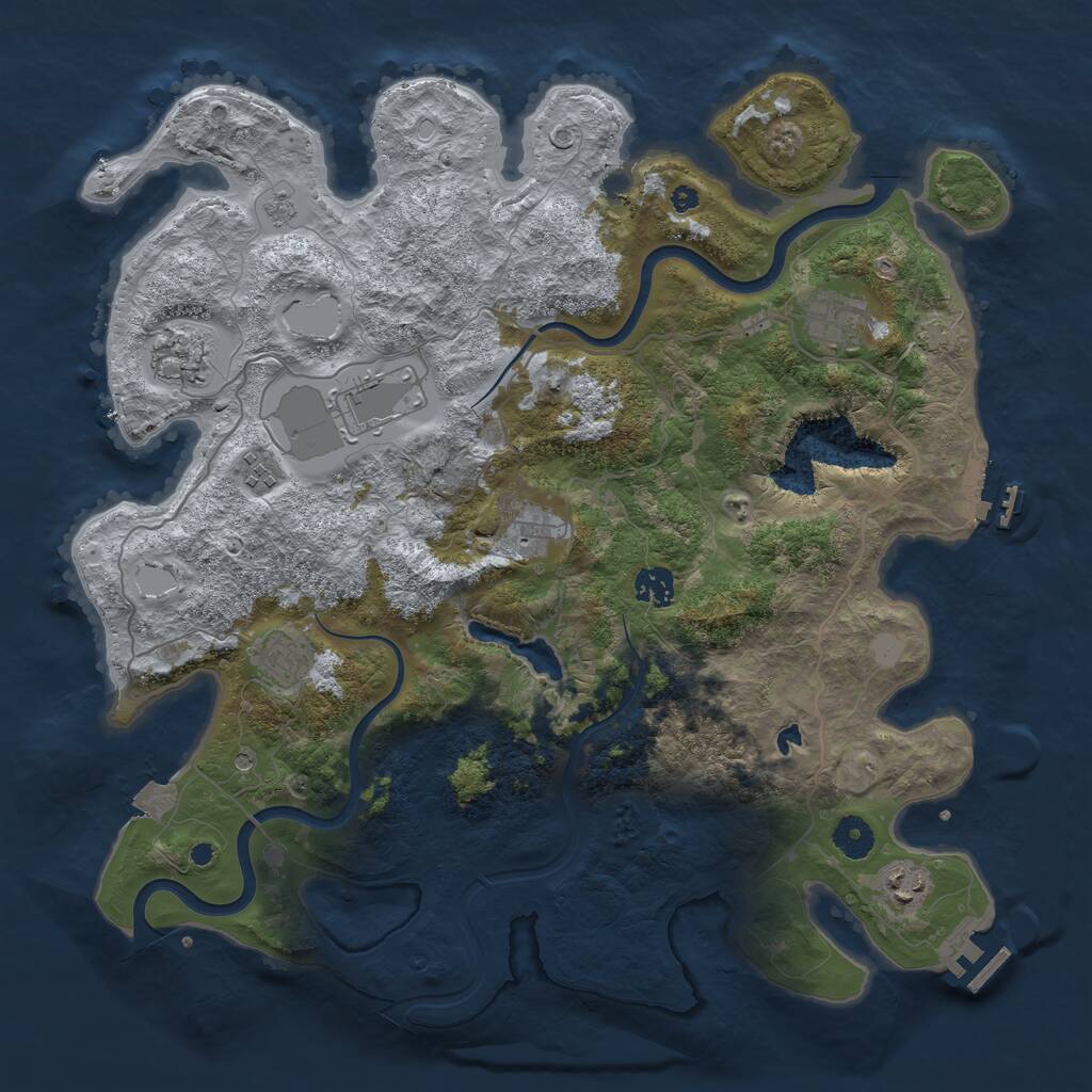 Rust Map: Procedural Map, Size: 4000, Seed: 1835418288, 14 Monuments