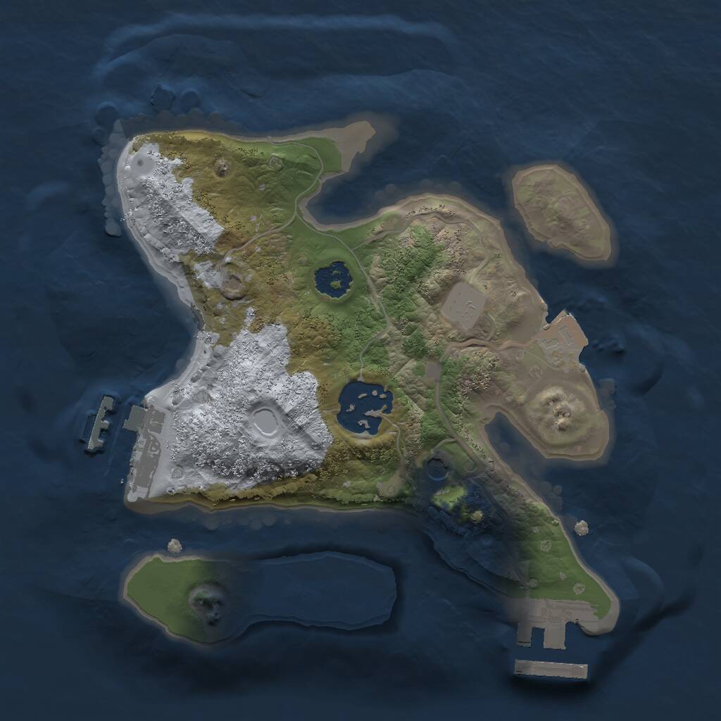 Rust Map: Procedural Map, Size: 2000, Seed: 12398, 5 Monuments