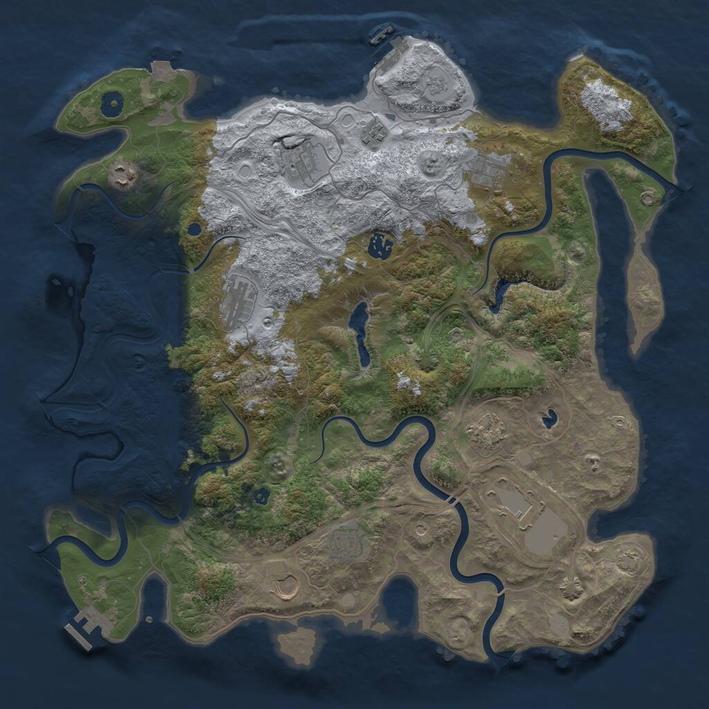 Rust Map: Procedural Map, Size: 4250, Seed: 1988342357, 16 Monuments