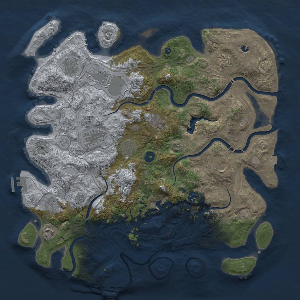 Rust Map: Procedural Map, Size: 4250, Seed: 1437352812, 17 Monuments