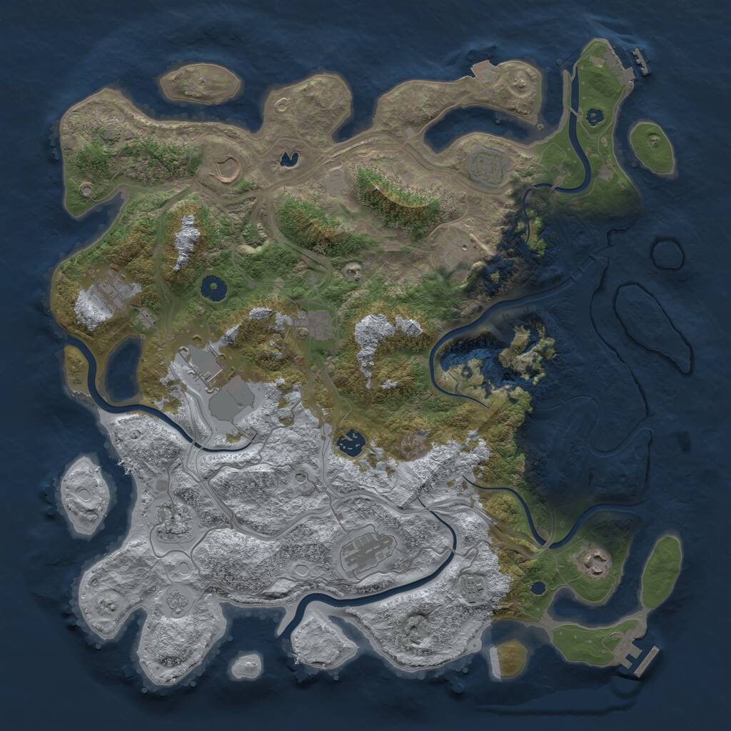 Rust Map: Procedural Map, Size: 4250, Seed: 1486497640, 17 Monuments