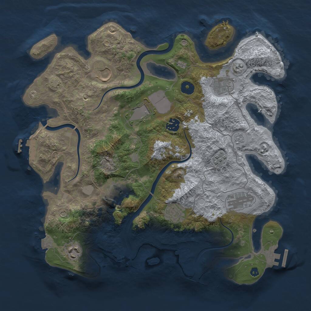 Rust Map: Procedural Map, Size: 3500, Seed: 1671588094, 15 Monuments