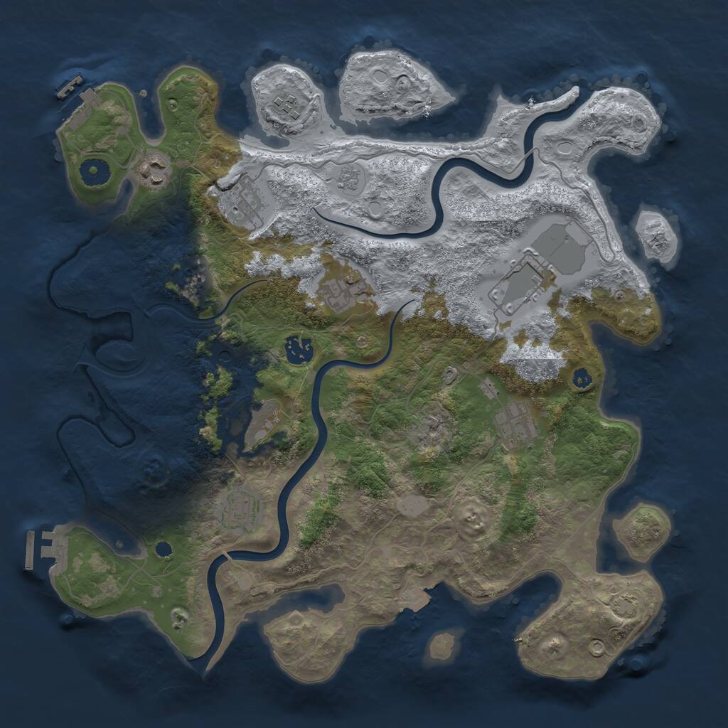 Rust Map: Procedural Map, Size: 3750, Seed: 756865916, 15 Monuments